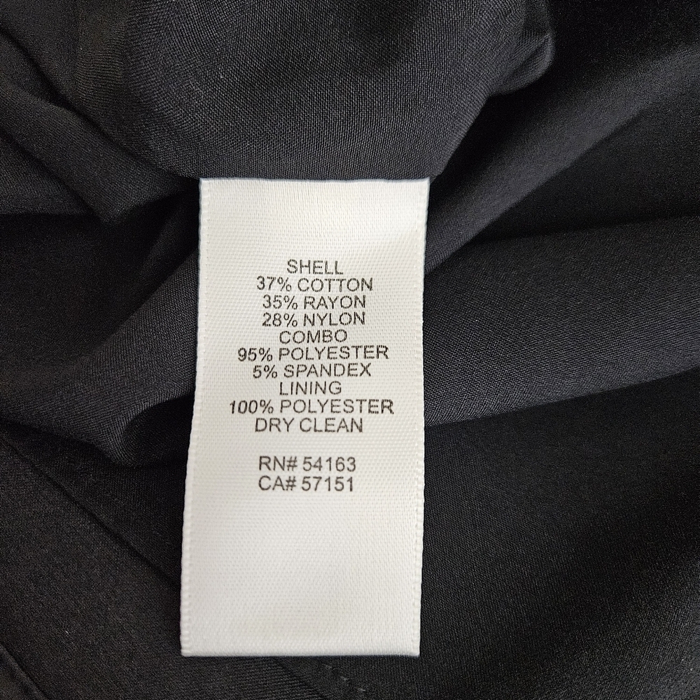 Eliza J Fit Flare Dress Blue Black Lace Sheer 3/4 Sleeve Zip Back Lined 8 - Picture 7 of 8